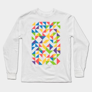 Creative Geometric Colourful Triangle Pattern #16 Long Sleeve T-Shirt